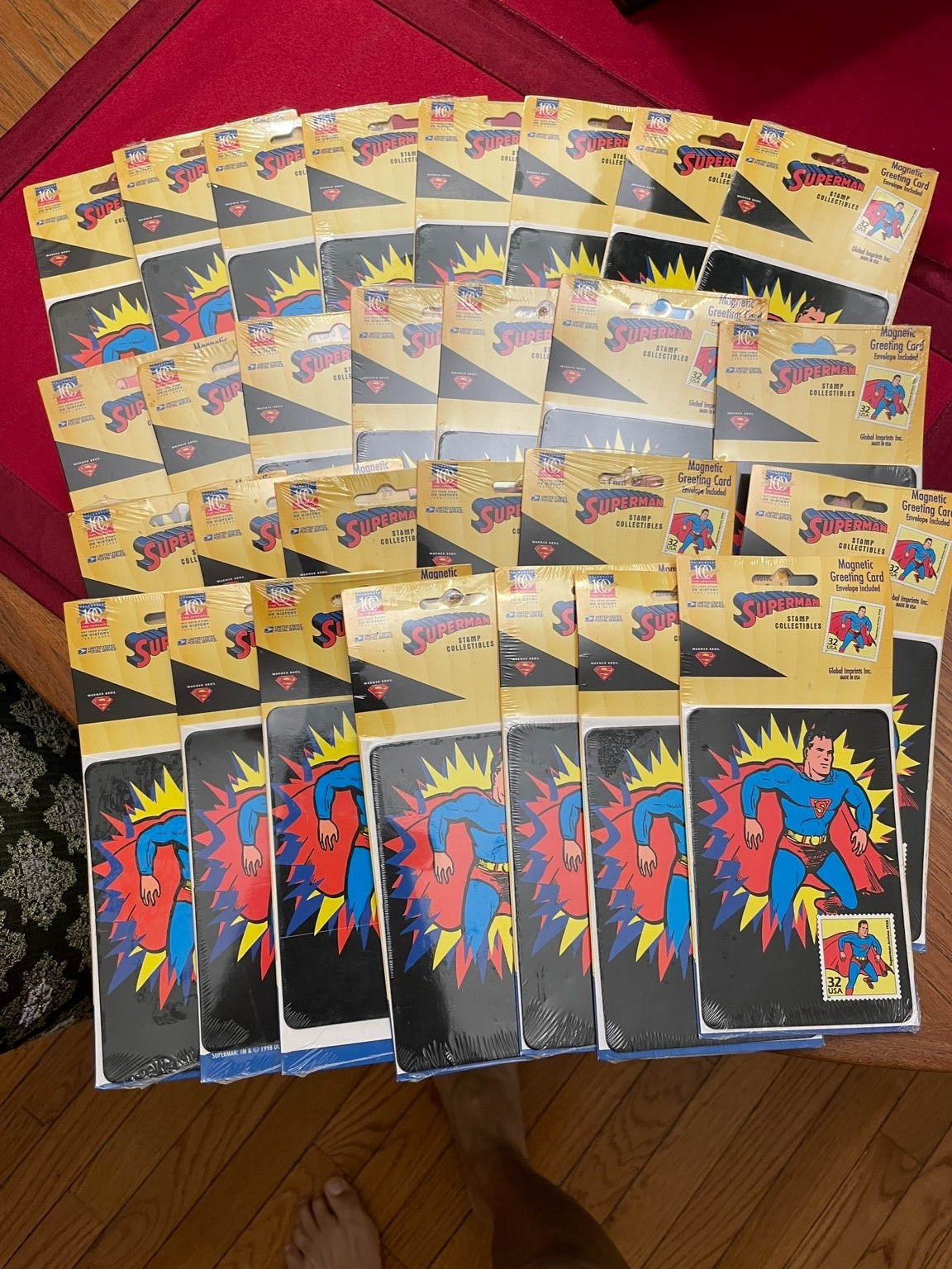 Vintage 1998 Superman Stamp Collectibles Magnetic Greeting Card Lot of 29 Sealed