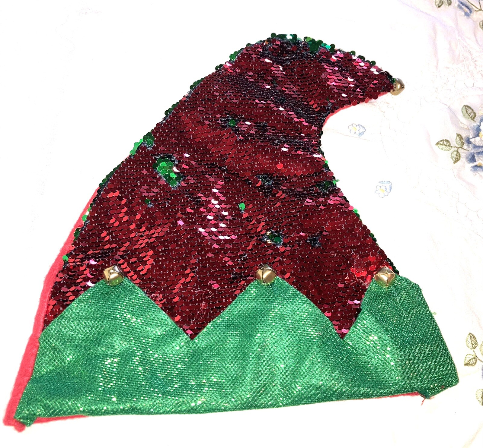Elf Hat ADULT  Size SEQUIN CHRISTMAS SANTA CAP CHRISTMAS