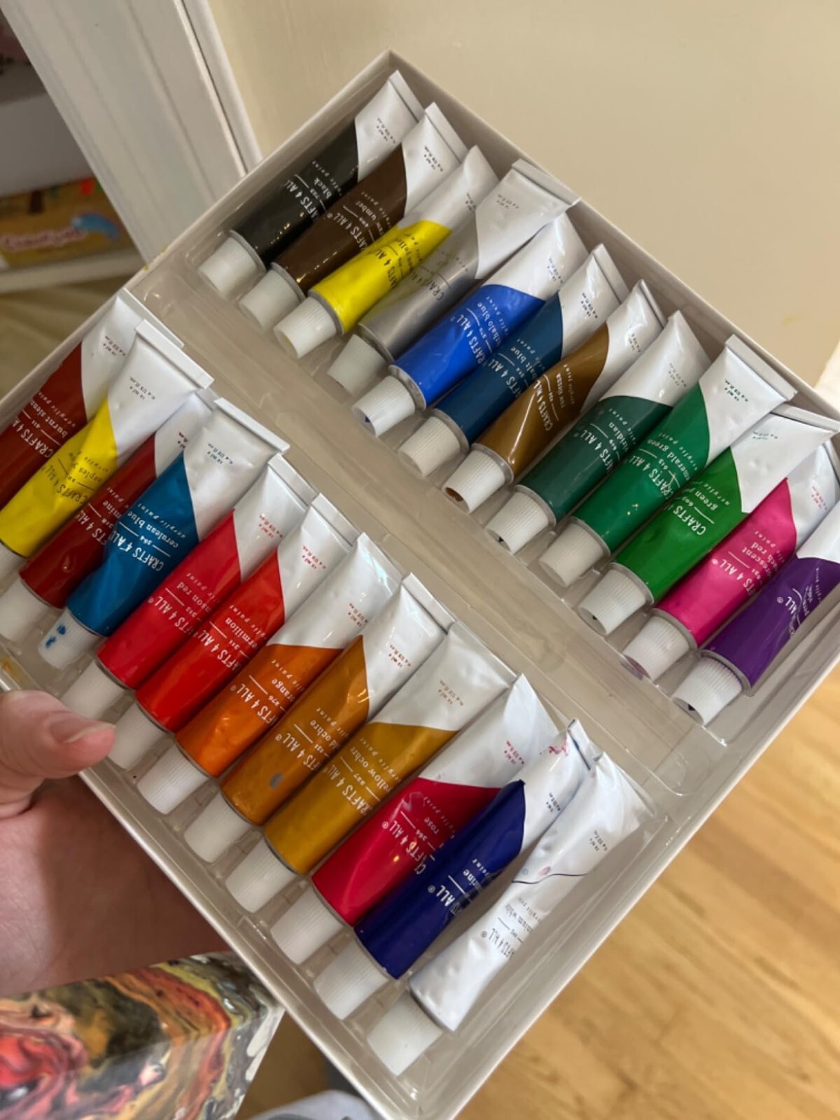 Acrylic Paint Set for Adults and Kids -24 Pack of 12Ml Paints with 3 Art Brushes