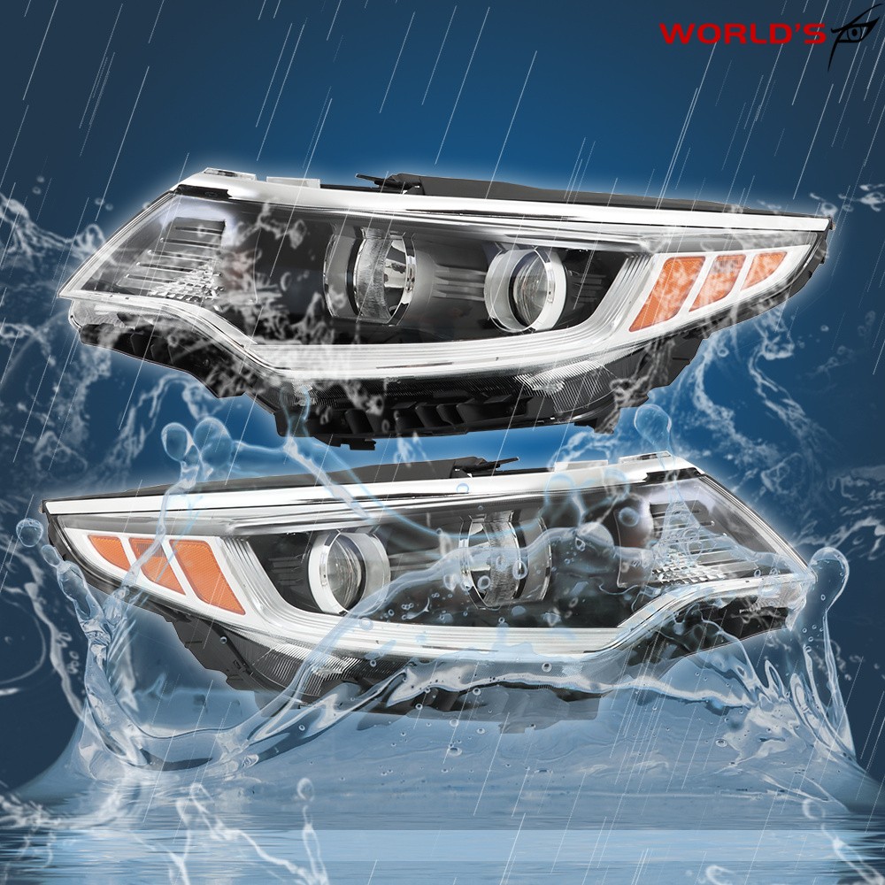 Right+Left Halogen Headlight For Kia Optima 2016-2018 w/o LED DRL Chrome Housing