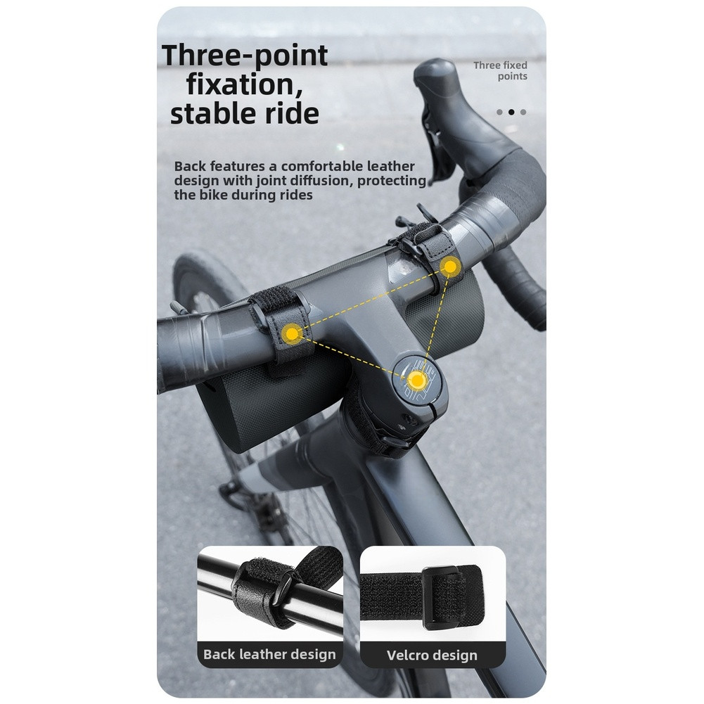 Waterproof Bicycle Handlebar Bag 21x10.5x10.5cm Large Capacity Cycling Storage