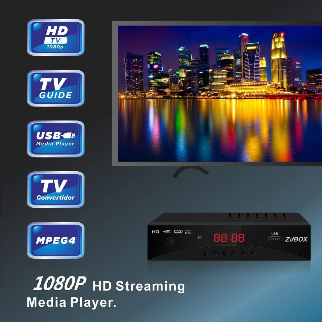 Digital TV Converter Box, ATSC Tv Tuner - for Analog HDTV Live 1080P with Recor