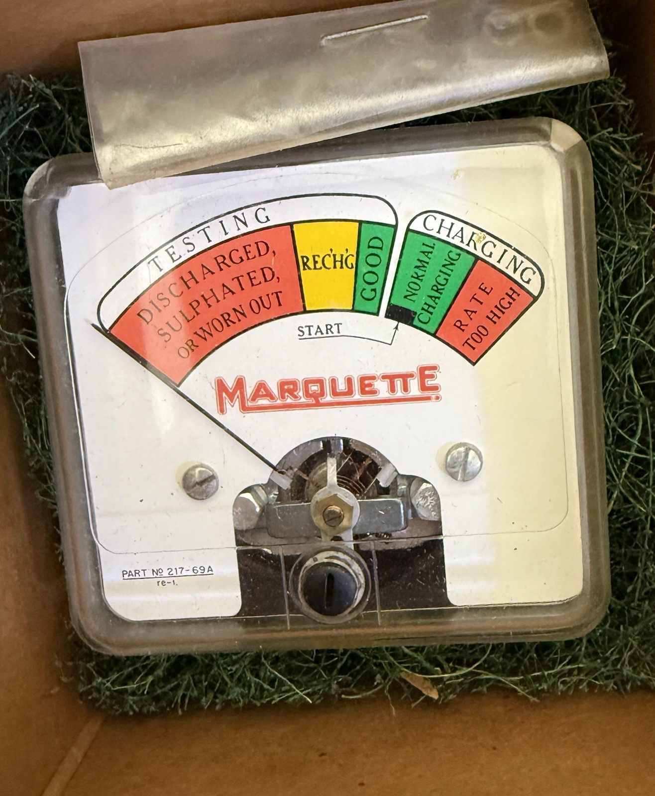 Vintage Marquette Battery Tester Gauge Part 217-69A 1965 Products Inc. NOS