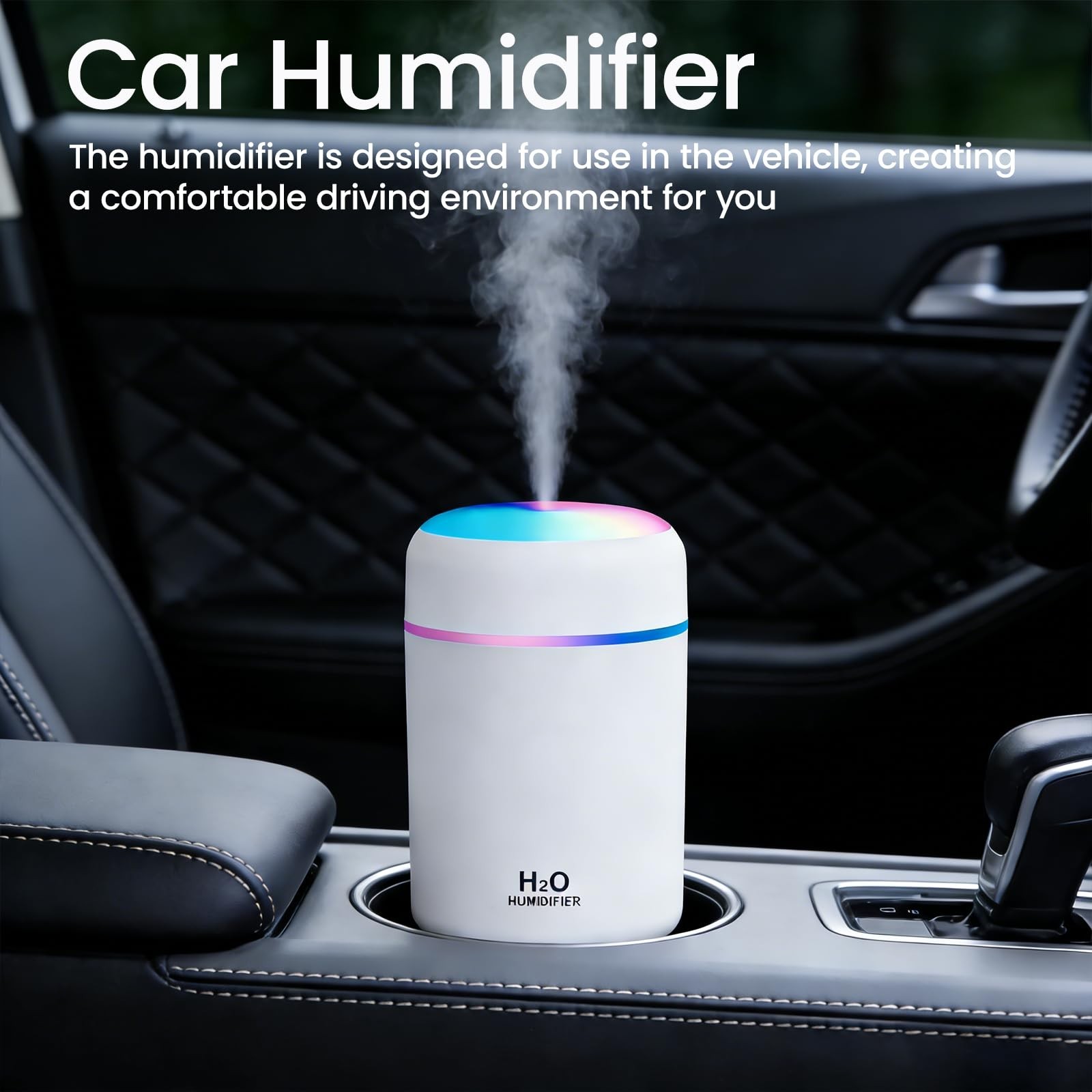 Portable Mini Humidifier, white, Cool Mist, USB Powered. Perfect for Bedroom,