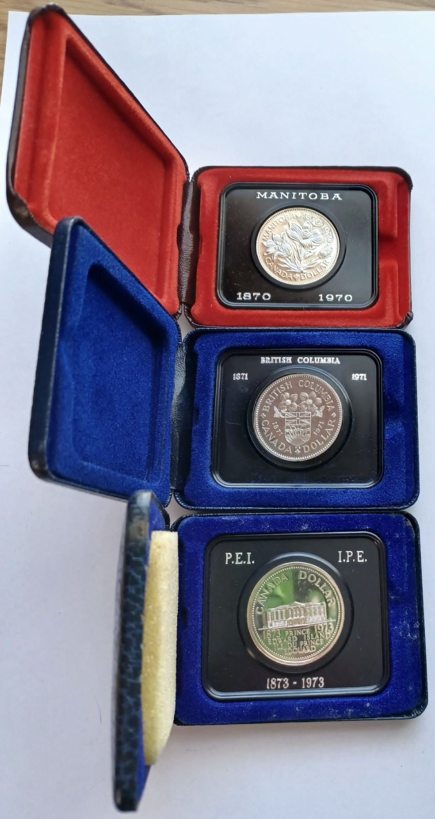 1970, 1971, 1973 Canada PL Dollars, Manitoba, British Columbia, PEI, w/ Sleeves
