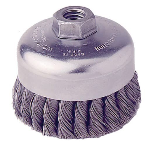 Weiler 12316 4" Single Row Wire Cup Brush .023, 5/8"-11 A.H. (SR-4)