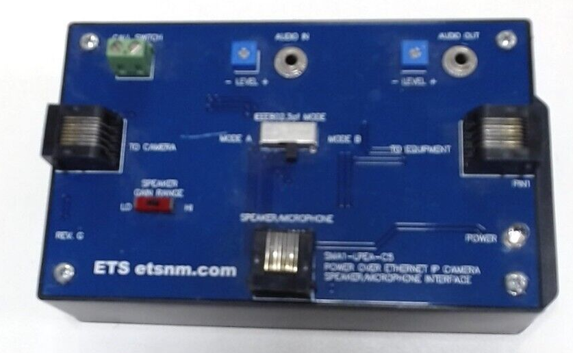 ETS SMA1-LPEA-C5 ETHERNET POWERED I/P CAMERA MICROPHONE/SPEAKER INTERFACE BOX