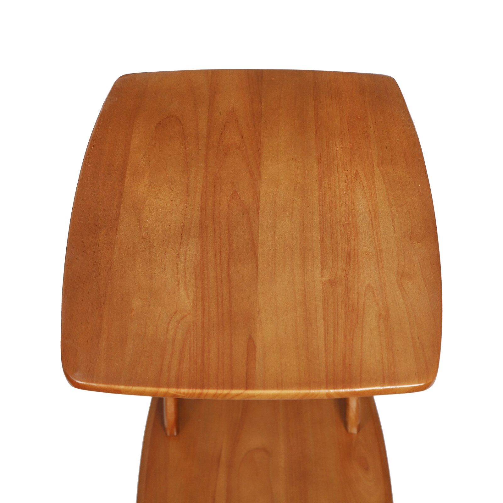 C-Shaped Side Table Floor Standing Solid Wood End Table With Wheels 24.8 inches