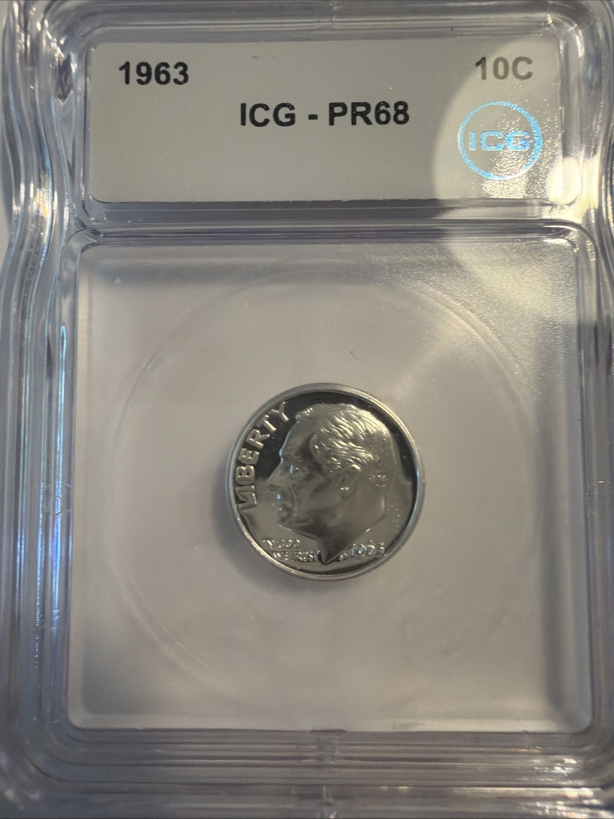 1963 Roosevelt Silver Dime ICG PR68
