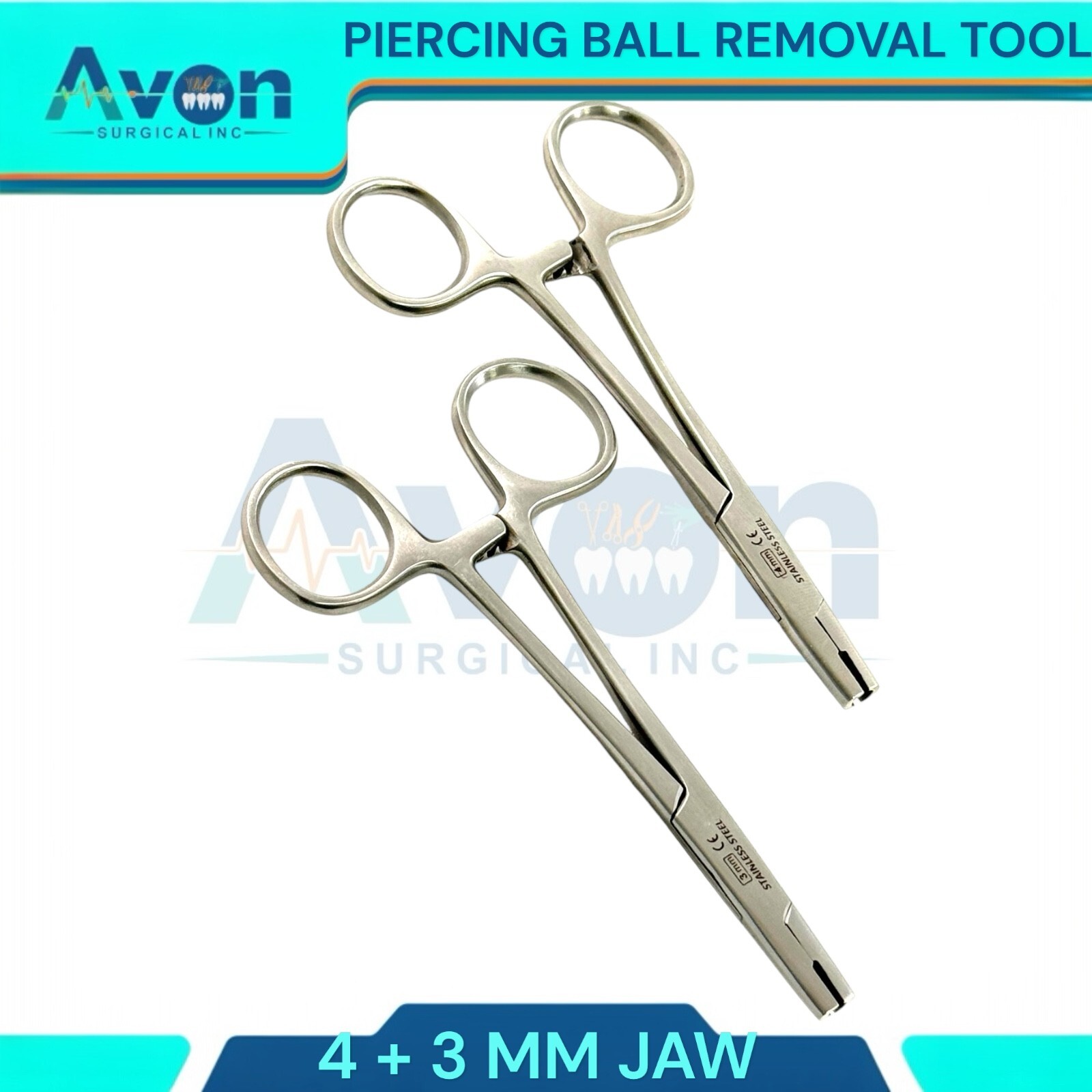 2PK Dermal Piercing Ball Removal Pliers 3mm + 4mm Body Piercing Plier Tool