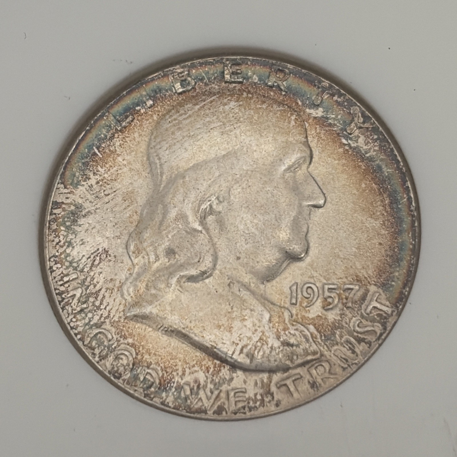 1957 50c NGC MS 64 Franklin Half Dollar Silver Coin