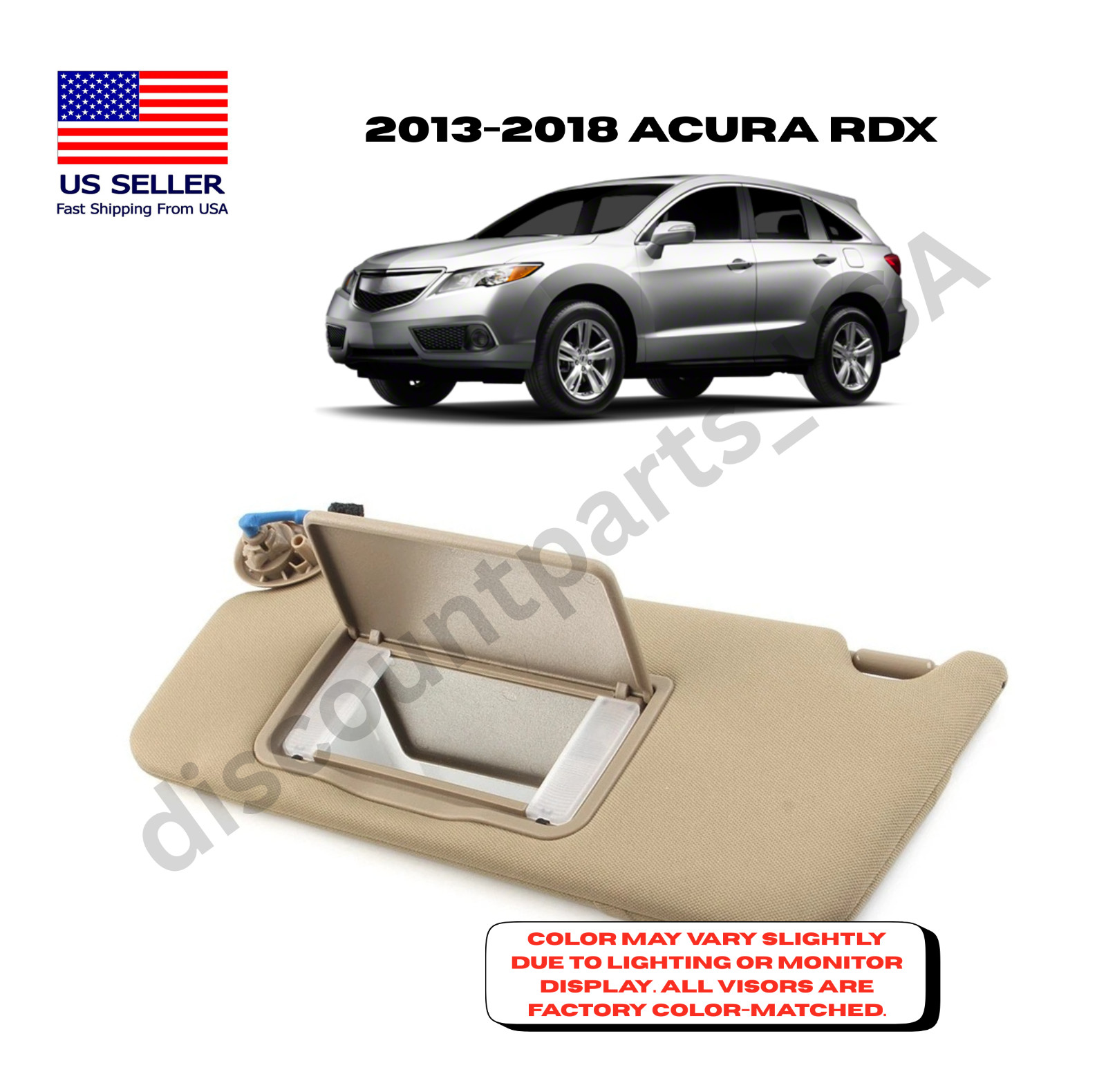 [𝗡𝗘𝗪] Driver Side Sun Visor 2013-2018 Acura RDX Beige (Aftermarket)