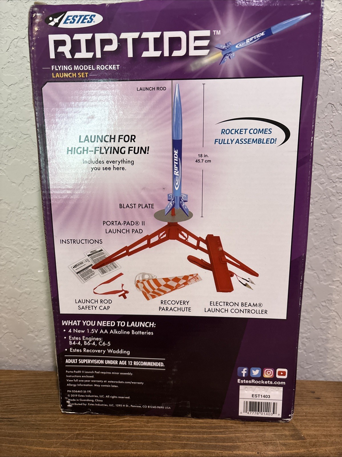 Estes Riptide Model Rocket Launch Set Incl. Launch Pad & Control New Sealed NIB