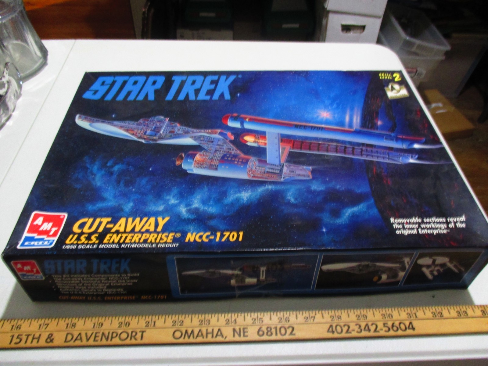 STAR TREK Cut-Away U.S.S. Enterprise NCC-1701 AMT Model, Sealed Bags, Unbuilt