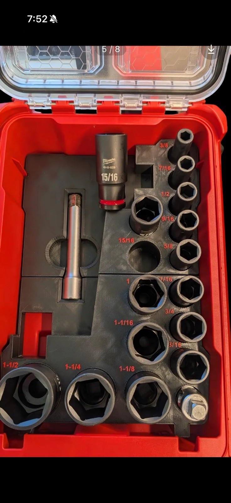 Custom Milwaukee Packout Insert for M18 1/2” Impact Wrench 2962-20