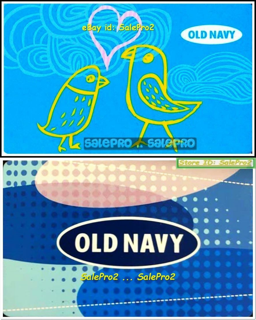 2x OLD NAVY LOVE YELLOW BIRDS SINGING CHRISTMAS CAROL COLLECTIBLE GIFT CARD LOT