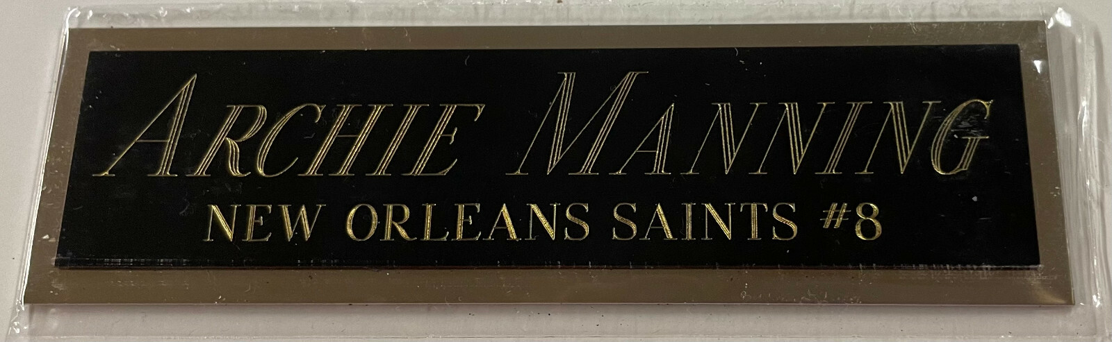 ARCHIE MANNING SAINTS NAMEPLATE FOR AUTOGRAPHED Signed FOOTBALL-HELMET-JERSEY