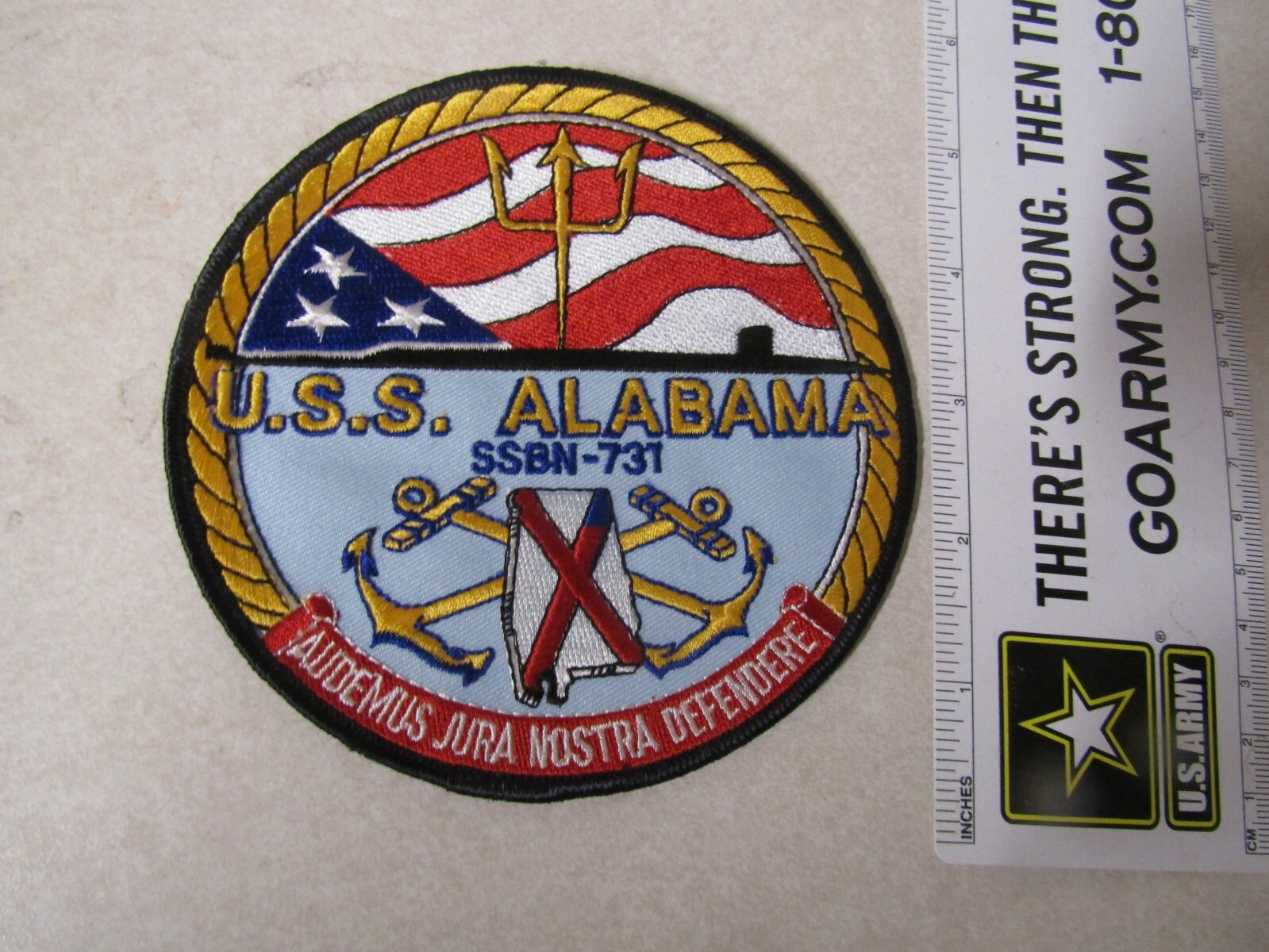 MILITARY PATCH OLDER UNITED STATES NAVY USS ALABAMA SSBN-731