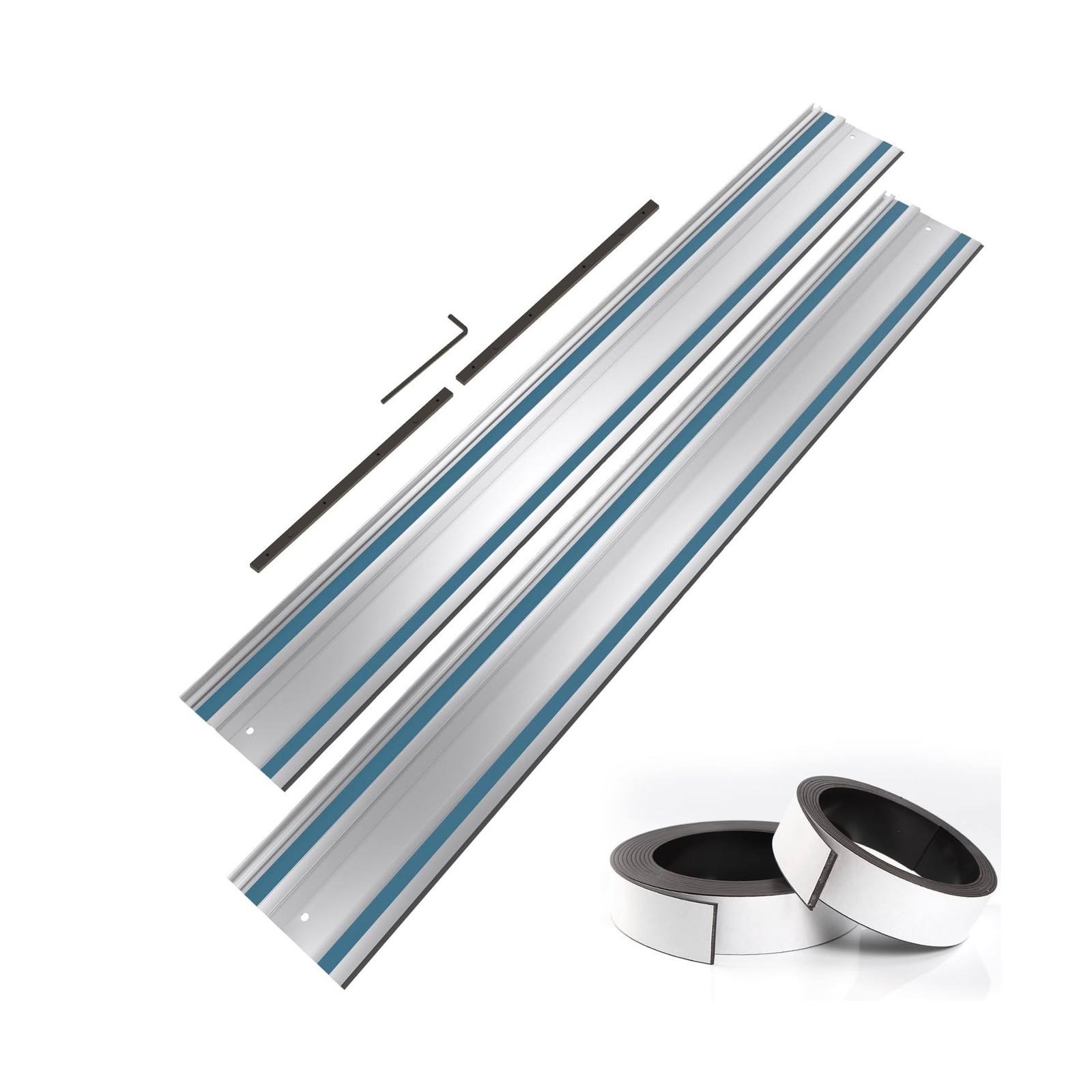 194368-5 110" Track Saw Guide Rail Joining Set for Makita, Includes 2x55" Ext...