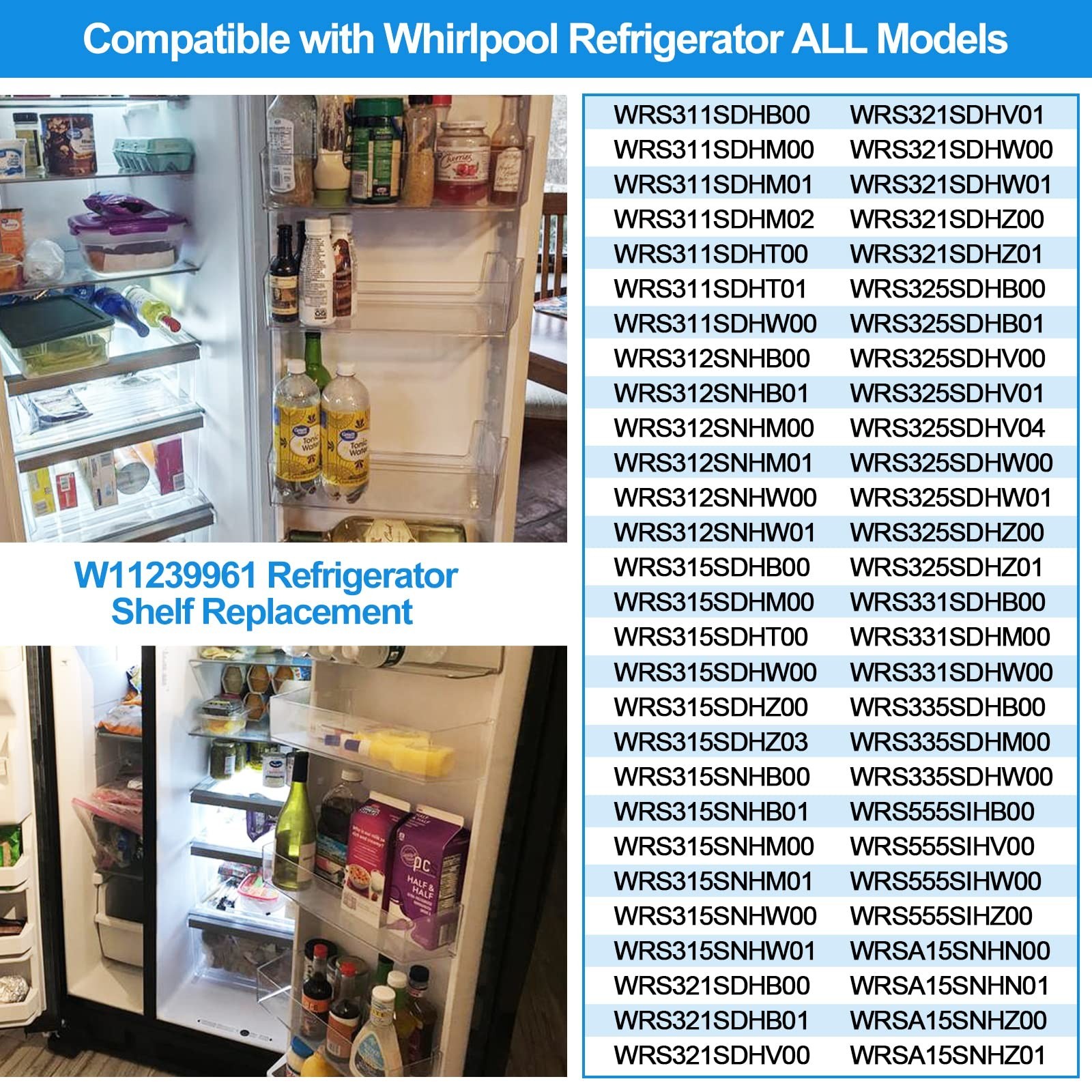 (2 PACK) [UPGRADED] W11239961 Refrigerator Door Shelf Replacement Compatible ...