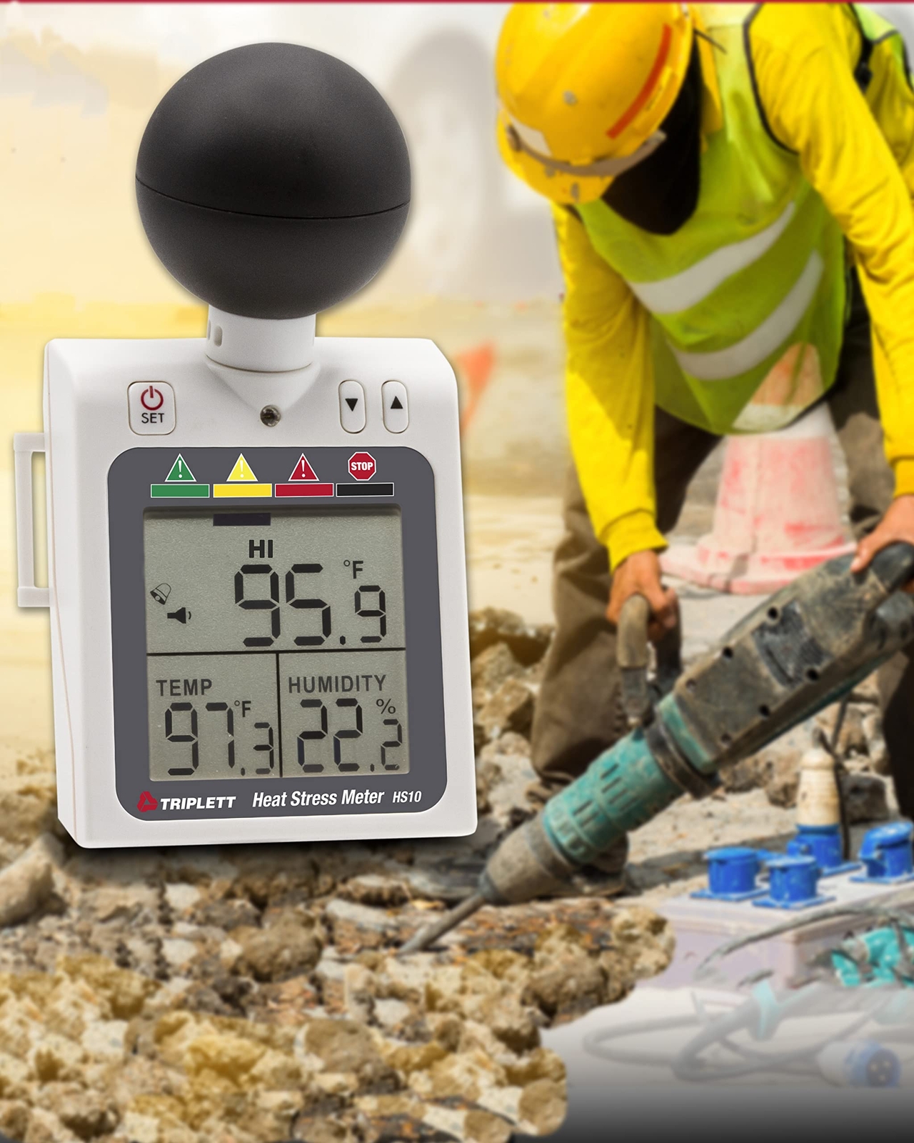 Triplett HS10 Indoor/Outdoor Heat Stress WBGT Wet Bulb Globe Temperature Meter