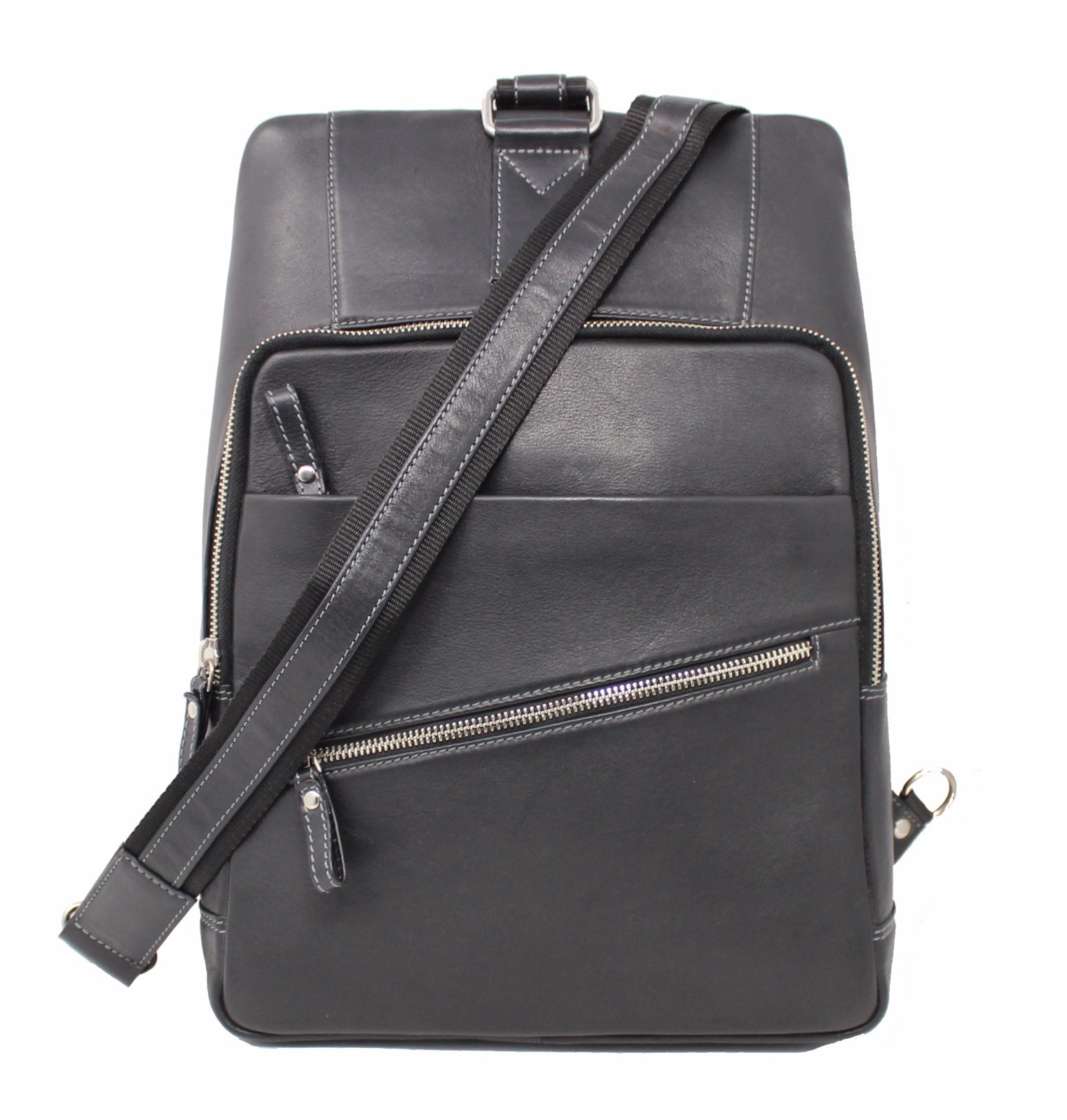 Women Leather Black Backpack Satchel Rucksack Sling Shoulder School College Bag