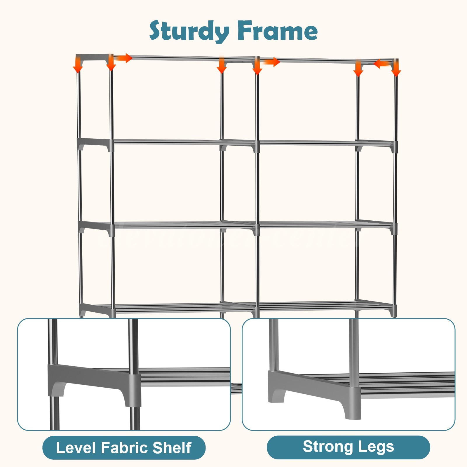 Non-Woven Fabric Multi-Functional Storage Cabinet, Double Row 8-Drawer