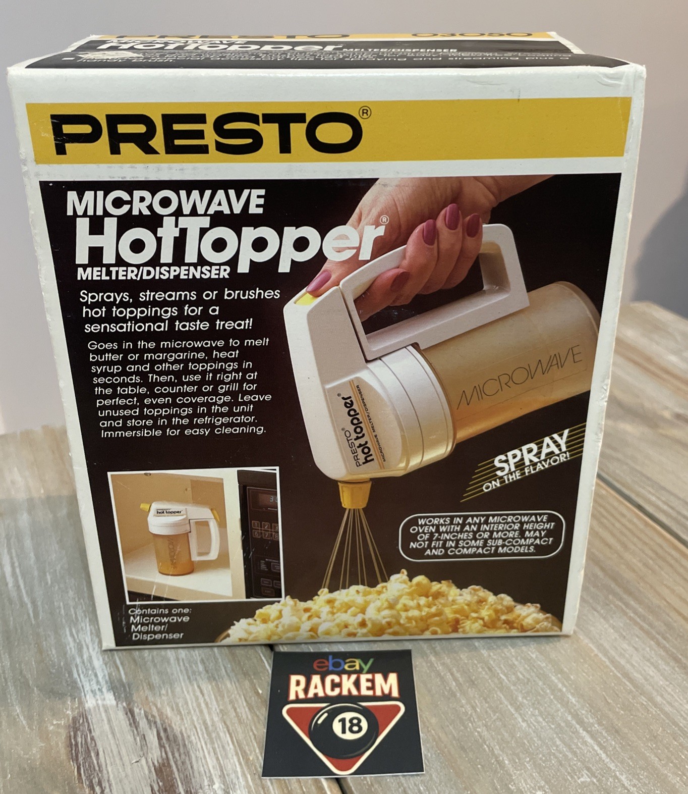 New Vintage Presto Microwave HotTopper Butter Melter Dispenser 03050