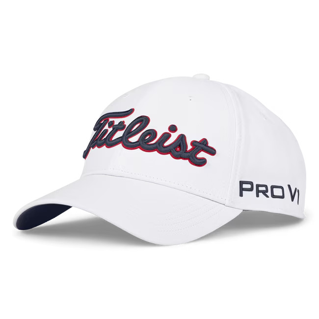 Titleist 2026 Tour Performance Adjustable Hat- White/Navy/Red