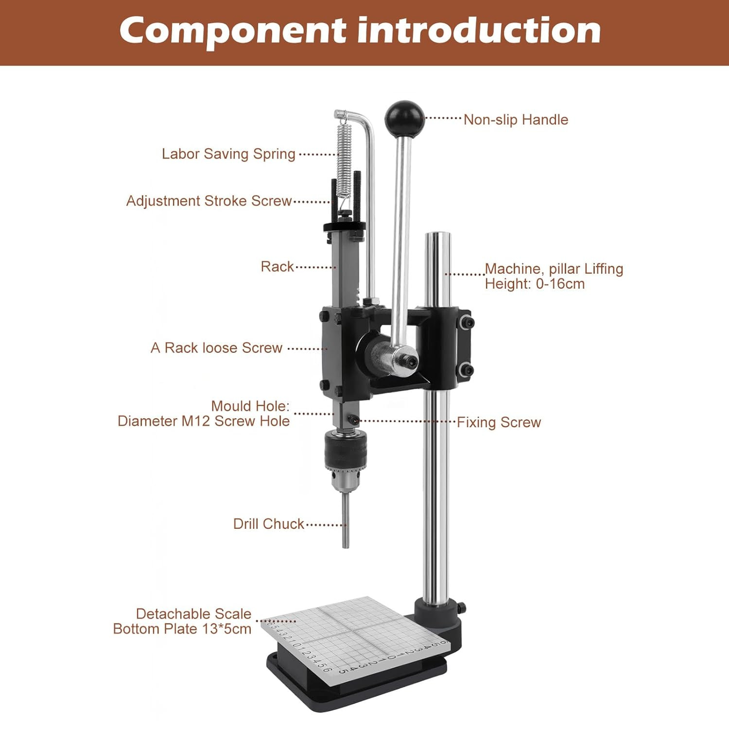 Leather Craft Press Machine Kit with 9 Punches, Rivets & Stitching Tools