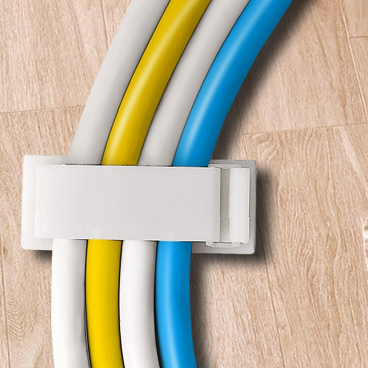 50Pcs Self-Adhesive Cable Management Clips, White