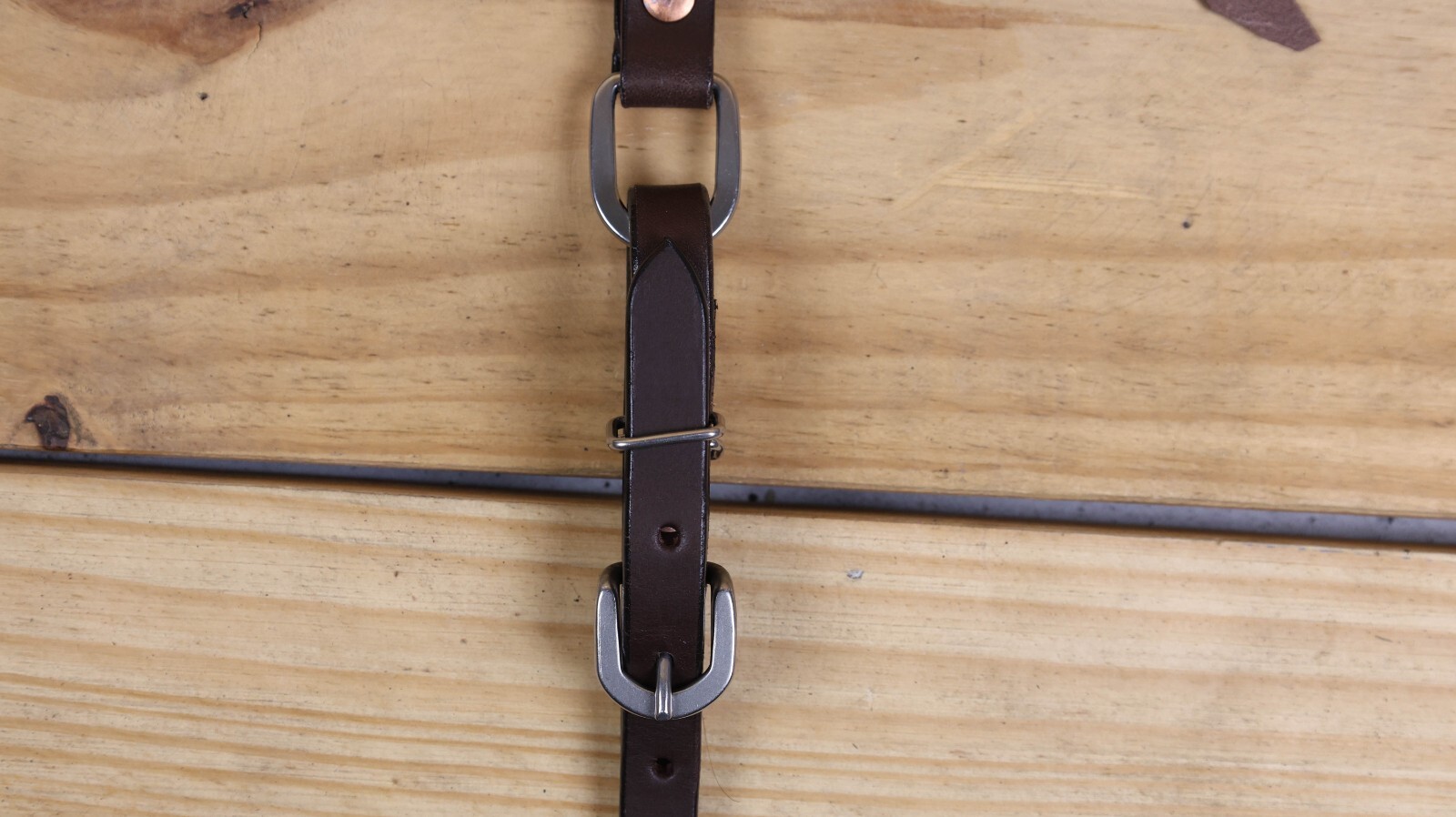 MOUSM Ring One Ear Headstall & Breast Collar Tack Set - Metallic Brown Leather