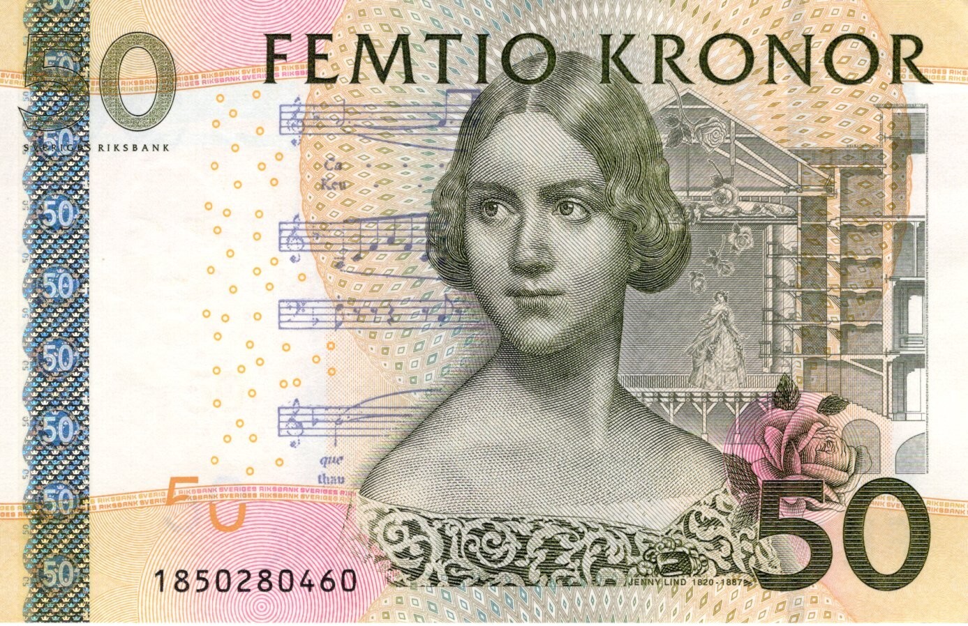 Sweden 50 Kronor 2011 AU Banknote P-64c Prefix 1850 Gernandt/Ingves Sig.