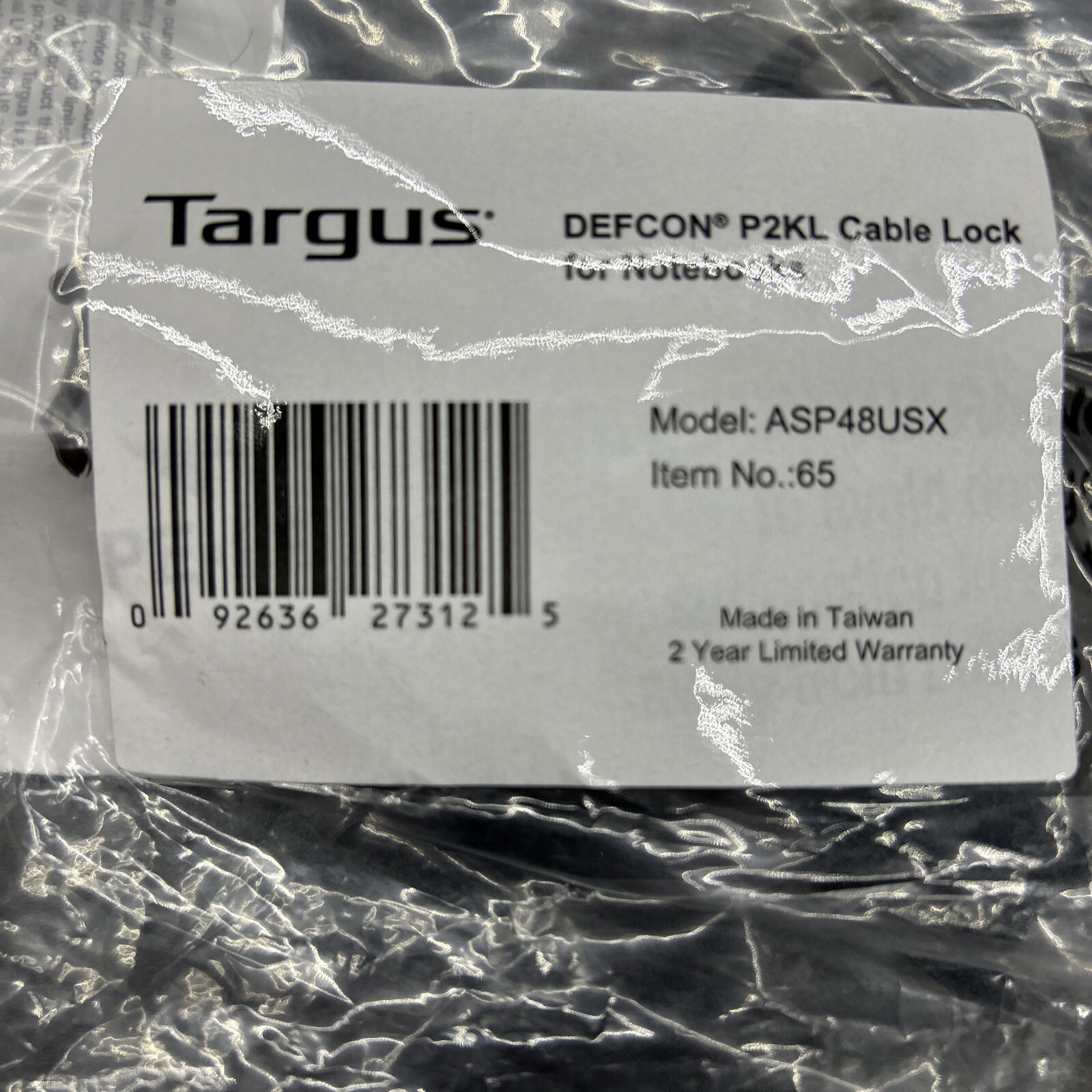 Targus DEFCON Cable Lock for Notebooks (ASP48USX)