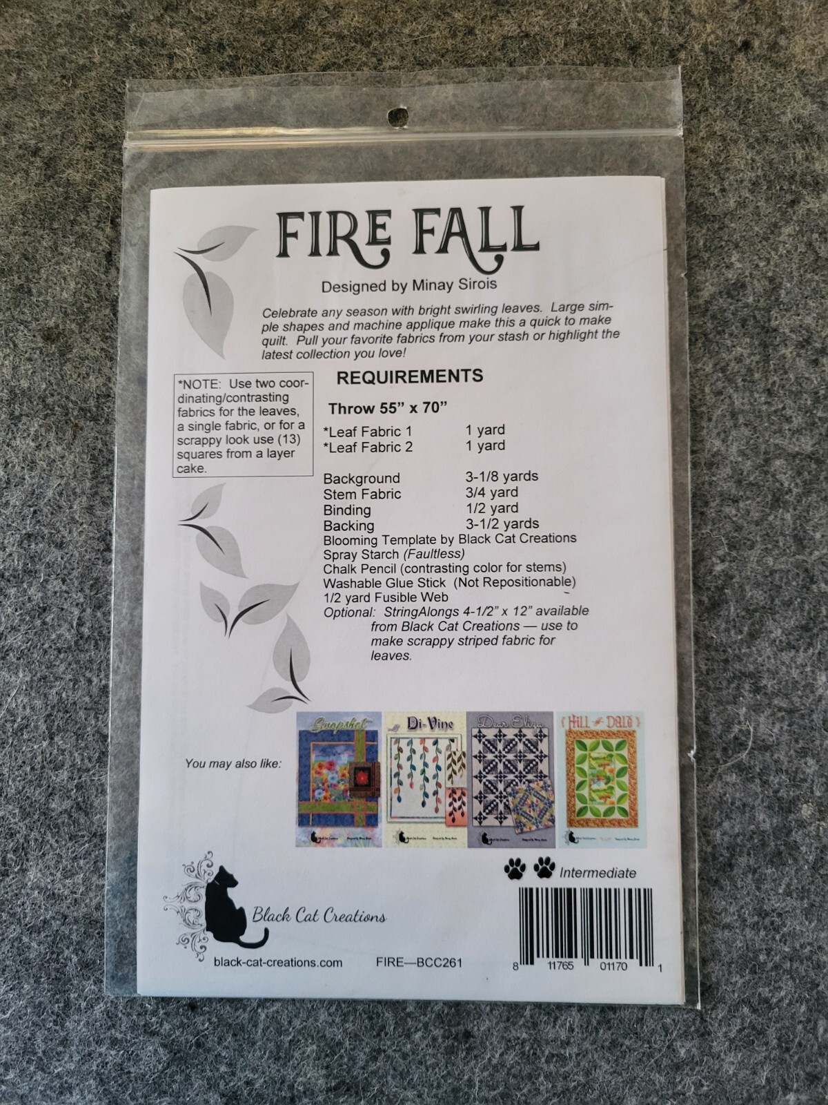 New Fire Fall Quilting Pattern by Minay Sirois Black Cat Creations