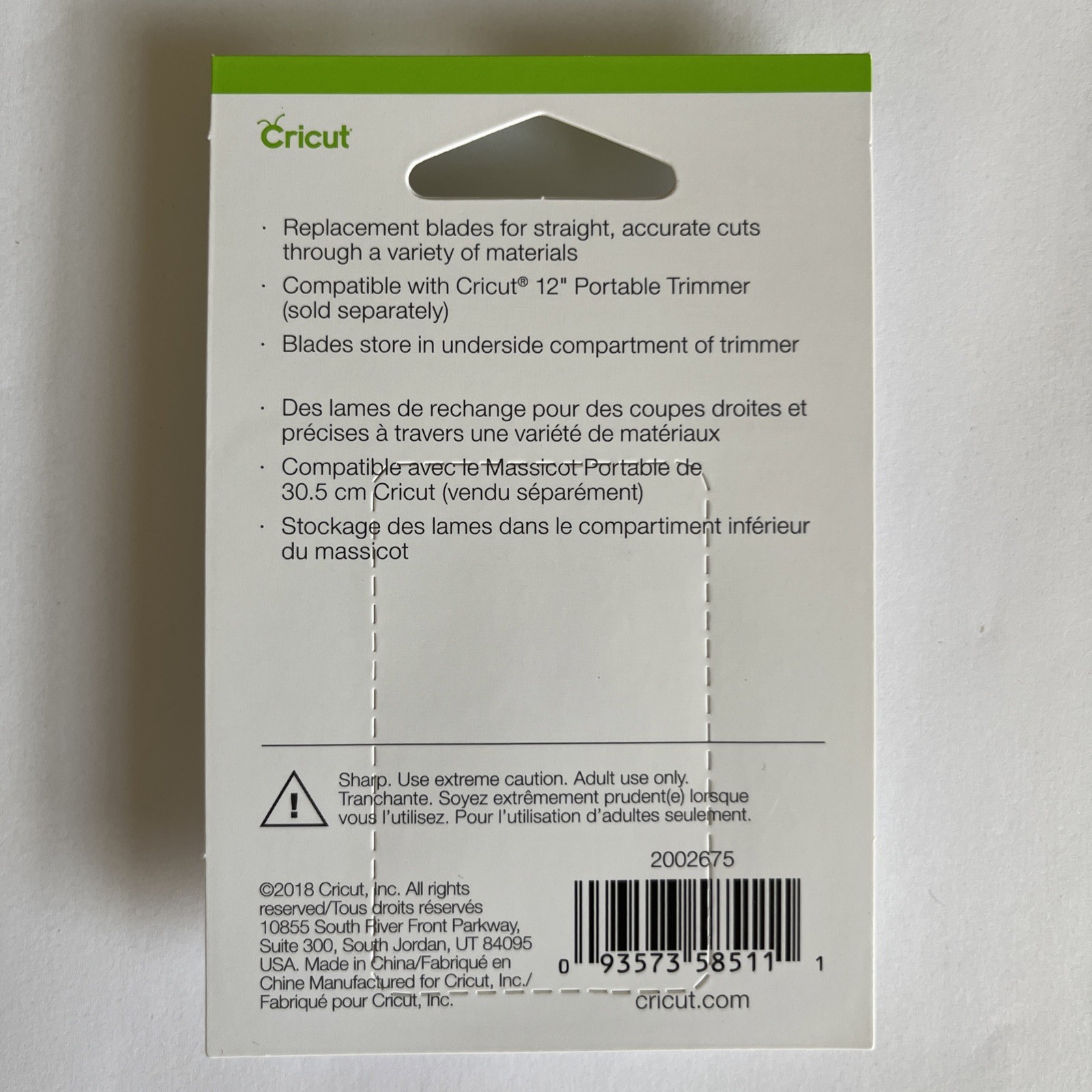 Cricut 12" Portable Trimmer Replacement Cutting Blades (2pk)