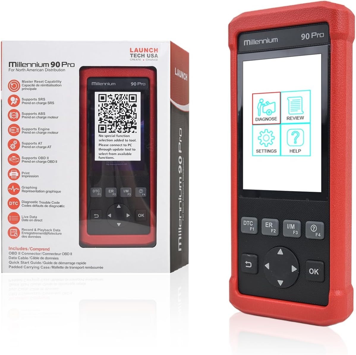 LAUNCH Millennium 90 Pro OBD2 Scanner, Car Diagnostic Tool with ABS, SRS, Engine