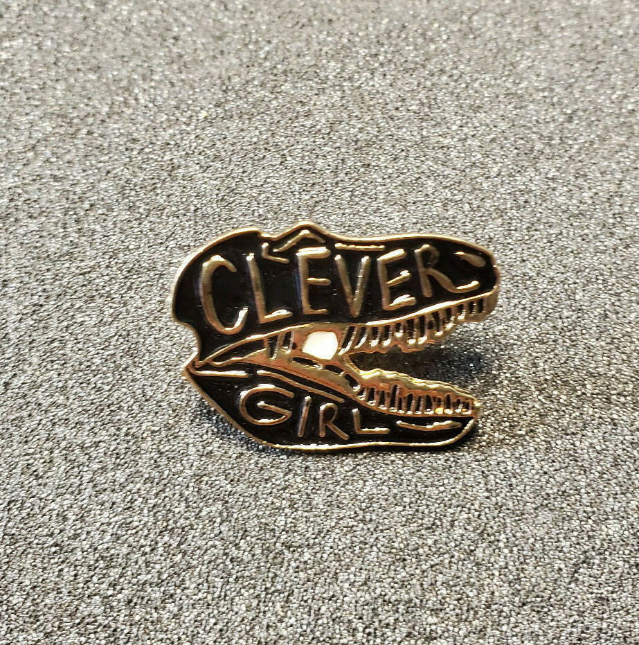 Jurassic Park Clever Girl Dinosaur Head Pin 1 1/4 inches