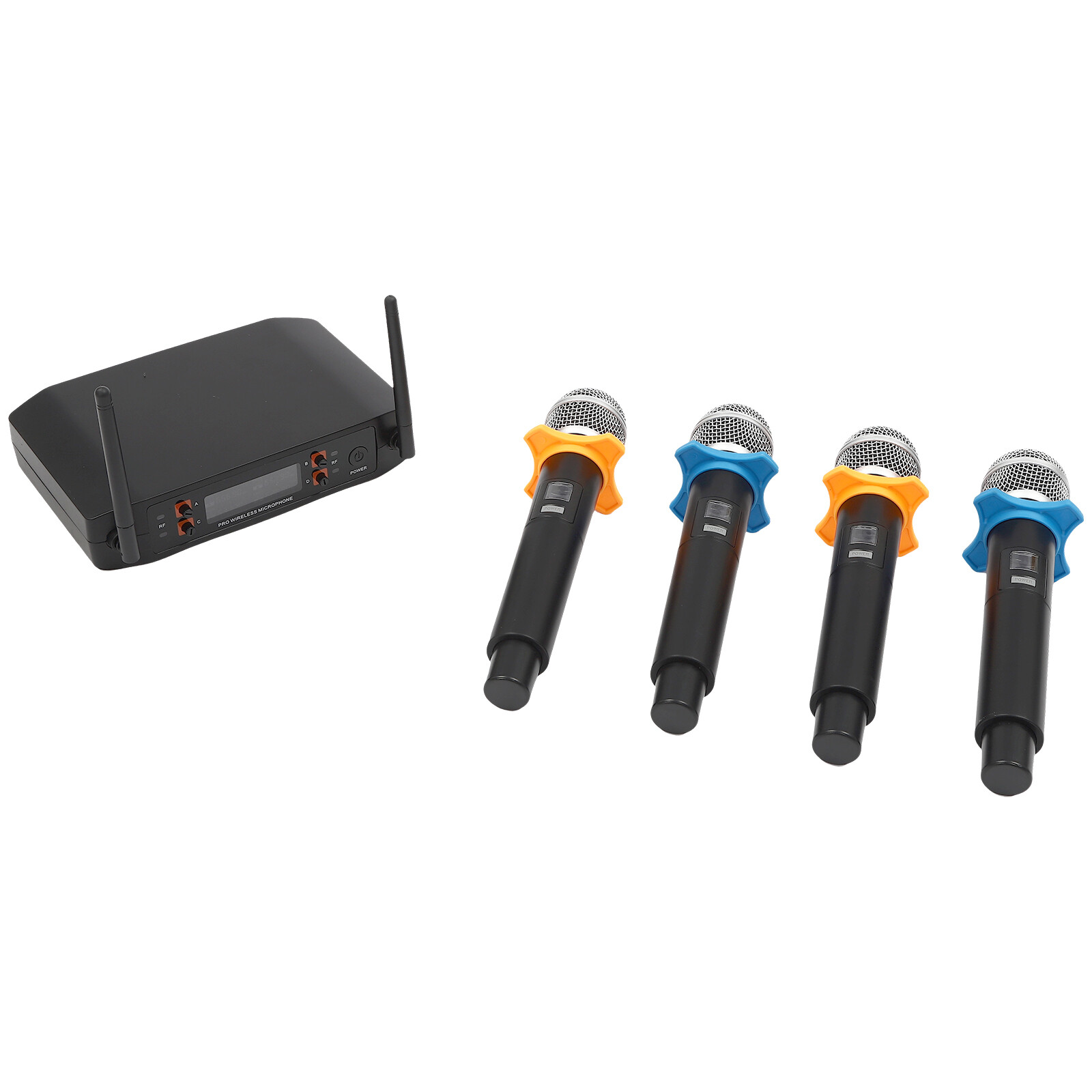 4 Channel UHF Wireless Microphone Pro Audio System Handheld Dynamic Mic Party