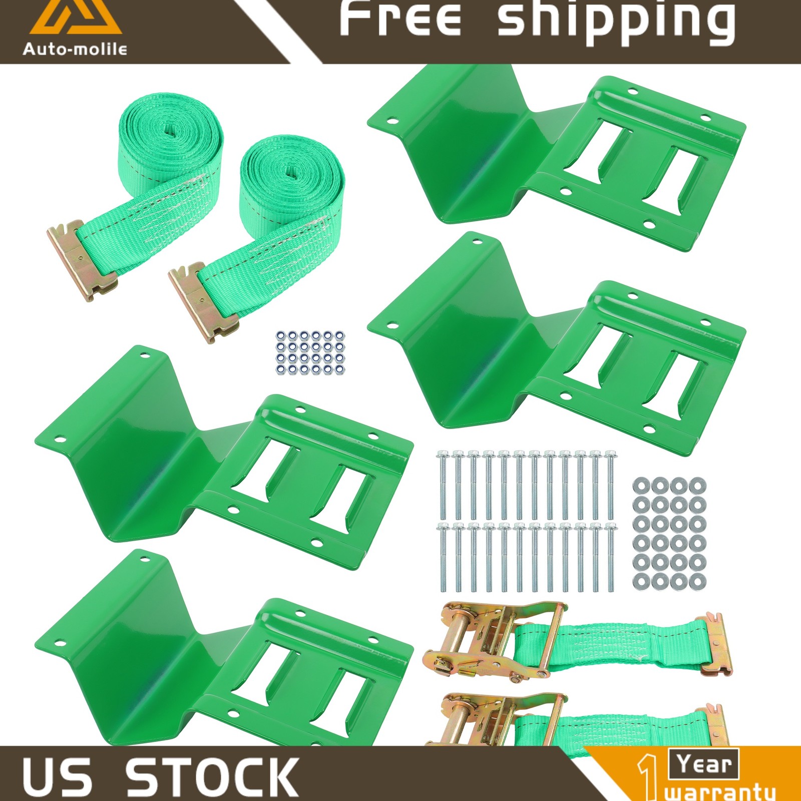 High Quality Secure Cargo Durable E Track Wheel Chock Tie Down Kit Heavy Duty