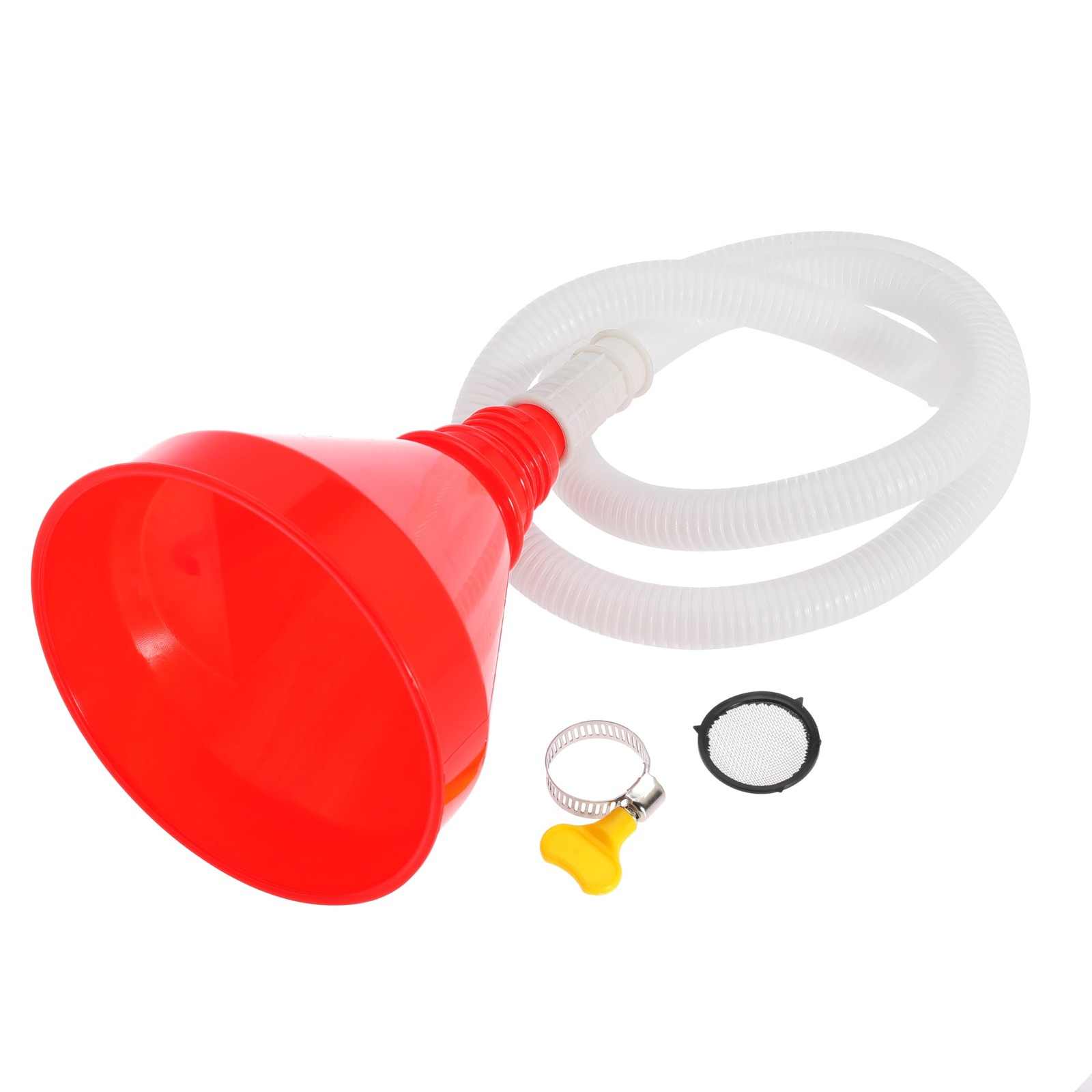 Nayciiy Wide Mouth Oil Funnel with 100cm Long Hose Universal Fuel Red