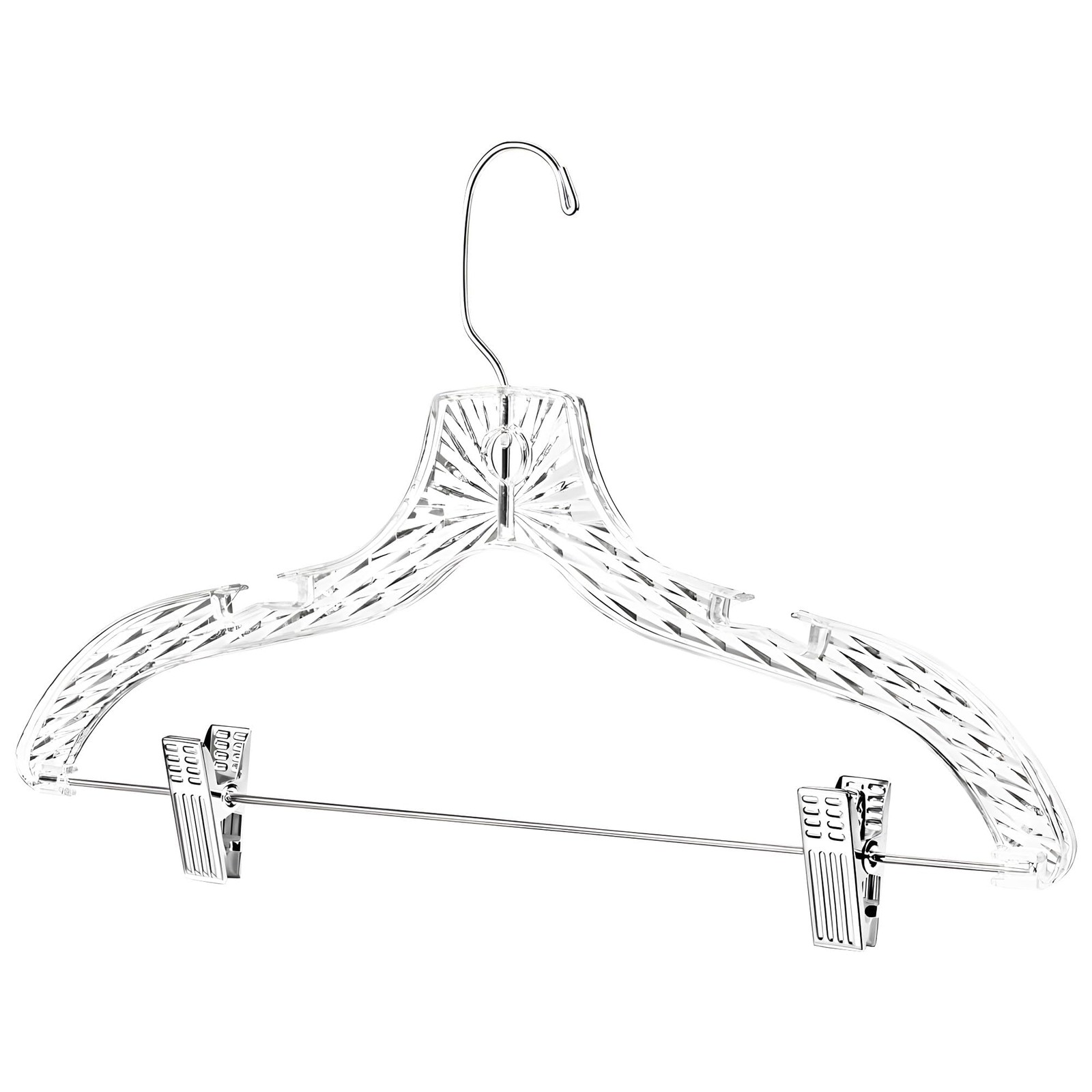 Clothes Hangers with Clips Plastic Set of 12Pcs Heavy Duty Hangers Dresses, T...