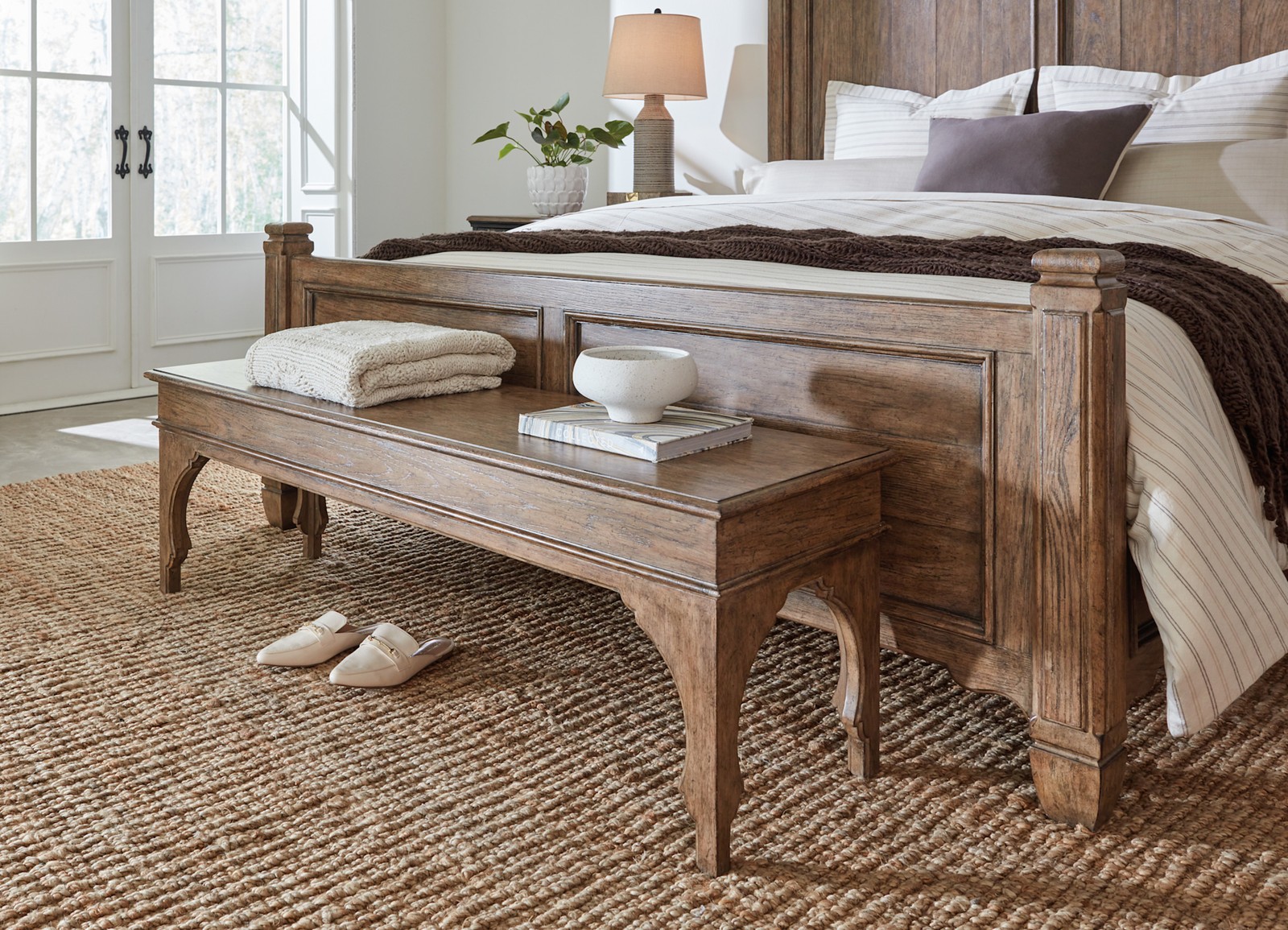 Hooker Furniture 7050-90119 Americana 60"W Bed Bench - Honey