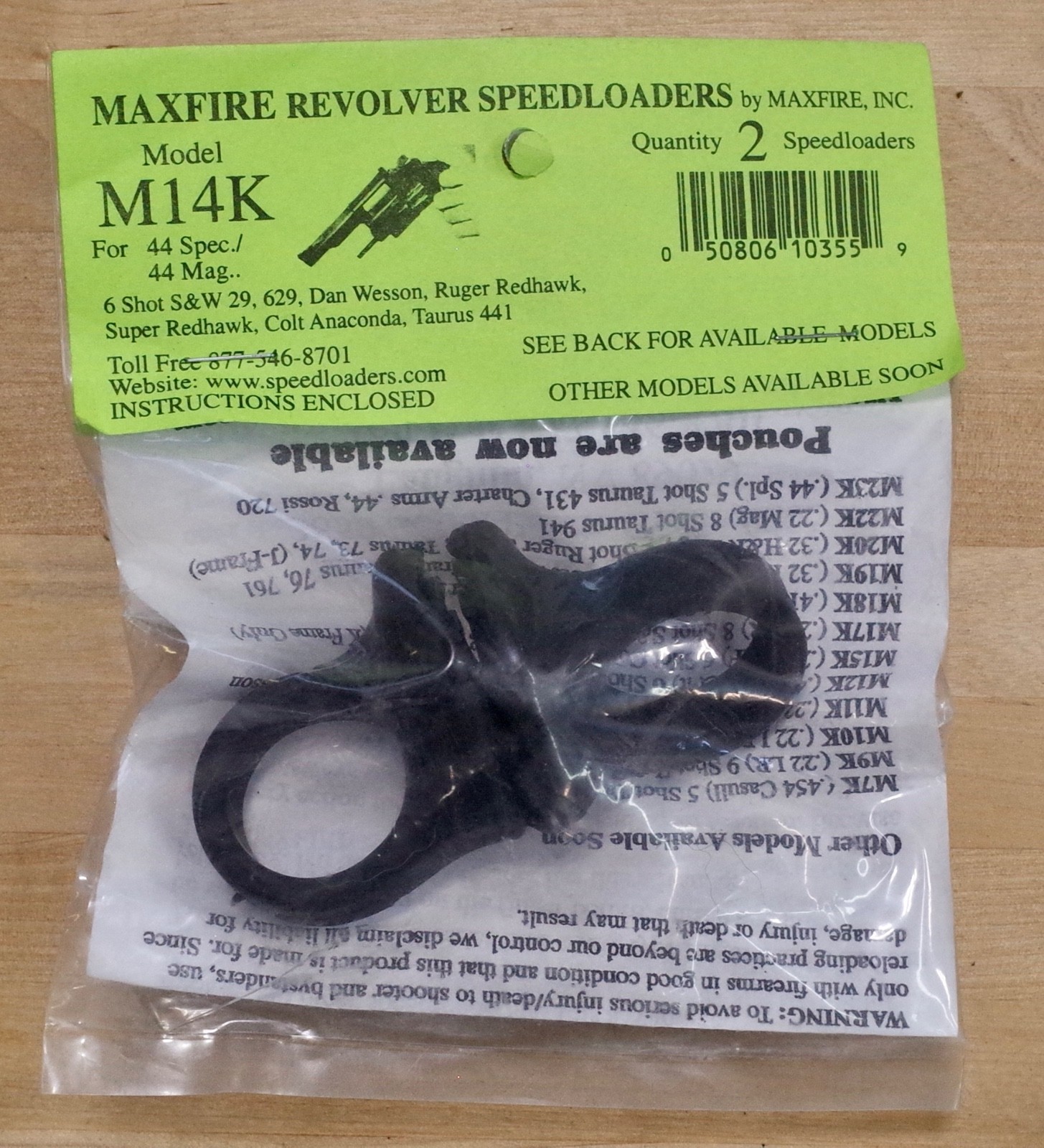 2 Pack MAXFIRE M14K 44spl/44 mag SPEEDLOADERS • S&W N-Frame COLT Taurus RUGER DW