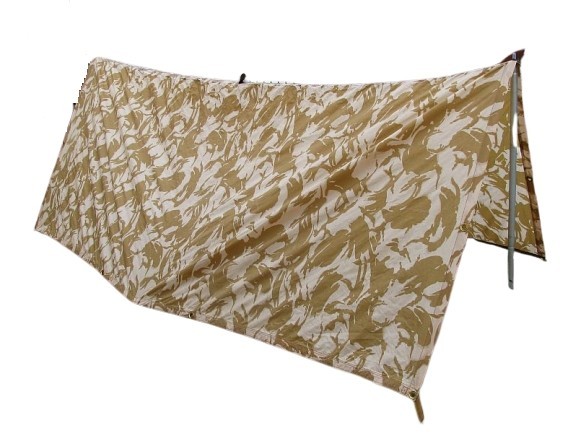 Tarpaulin British Army Shelter Sheet Basha Desert Dpm New with Stuff Sack.