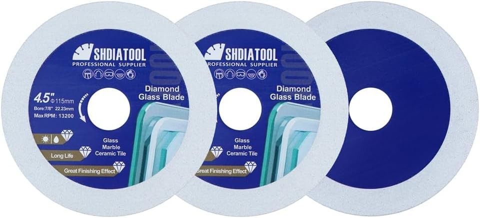 3 PCS Diamond Glass Cutting Disc 4-1/2-Inch Saw Blade Tile Ceramic Porcelain NEW