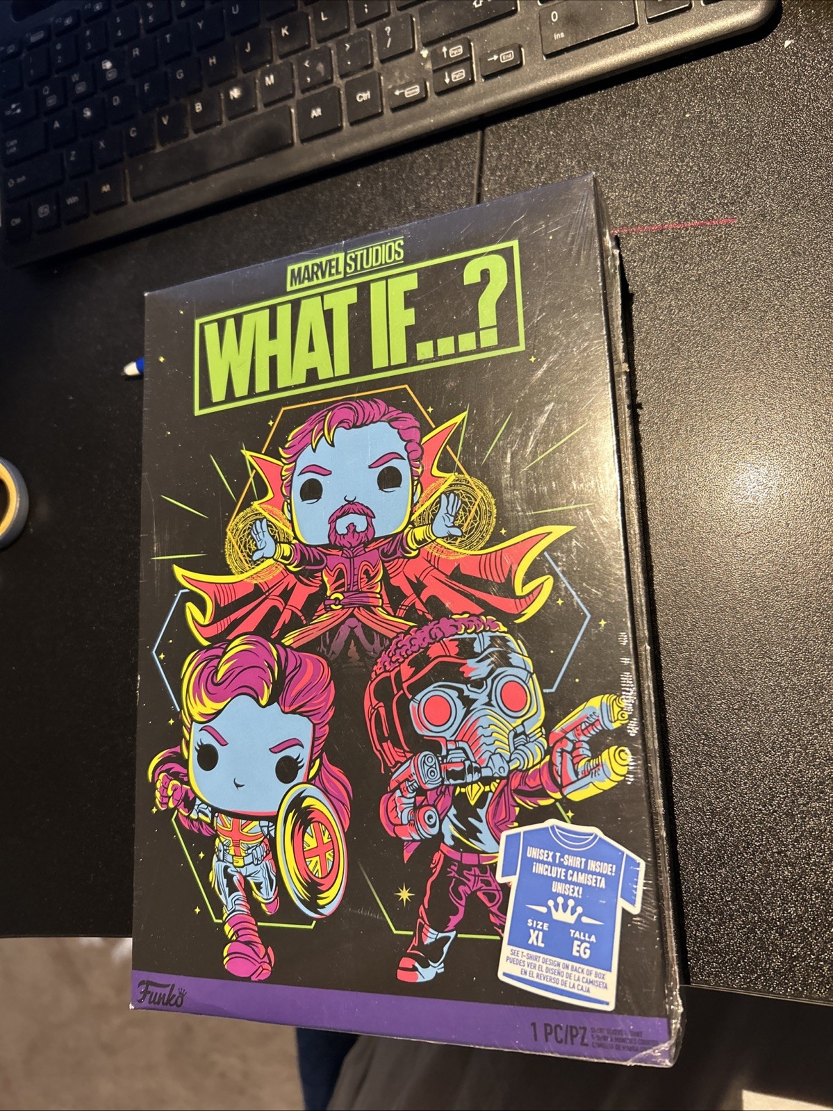 New Funko Pop Marvel Studios What If…? Blacklight T-Shirt XL Target Exclusive