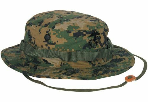 MARINE CORPS BOONIE HAT USMC DIGITAL WOODLAND CAMOUFLAGE MEDIUM 7 1/4 USA MADE