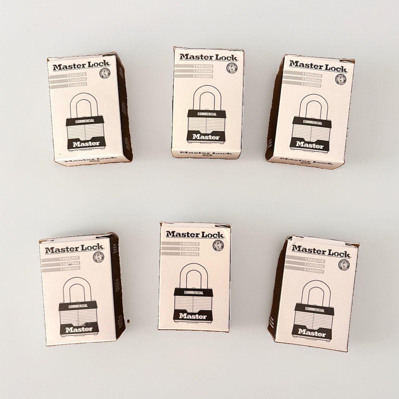 Master Lock Commercial No. 1KA Padlocks Lot of 6 Keyed Alike Silver/Black
