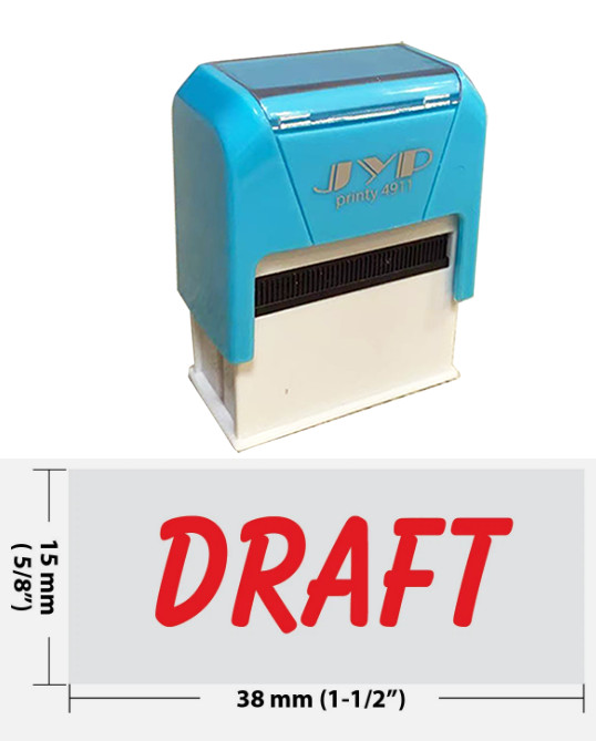 Draft - Self Inking Rubber Stamp - JYP 4911R-22  (RED INK)